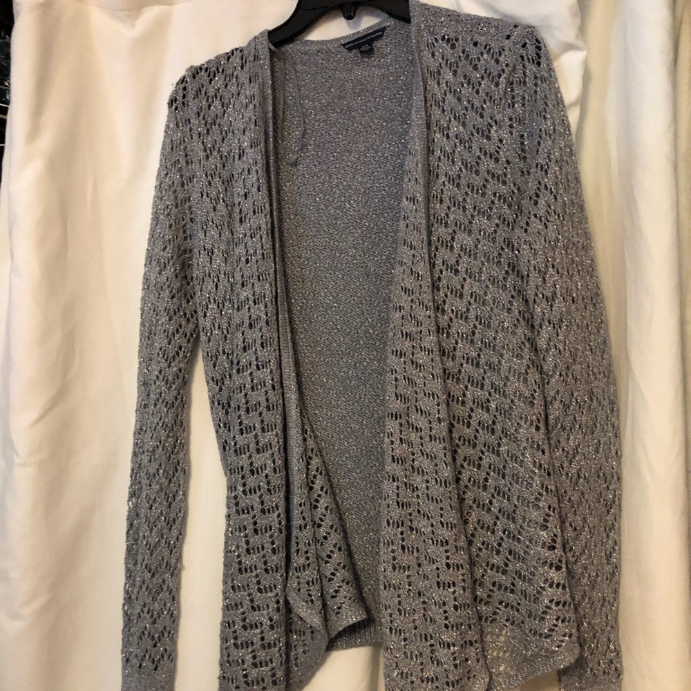 Gray and silver sweater